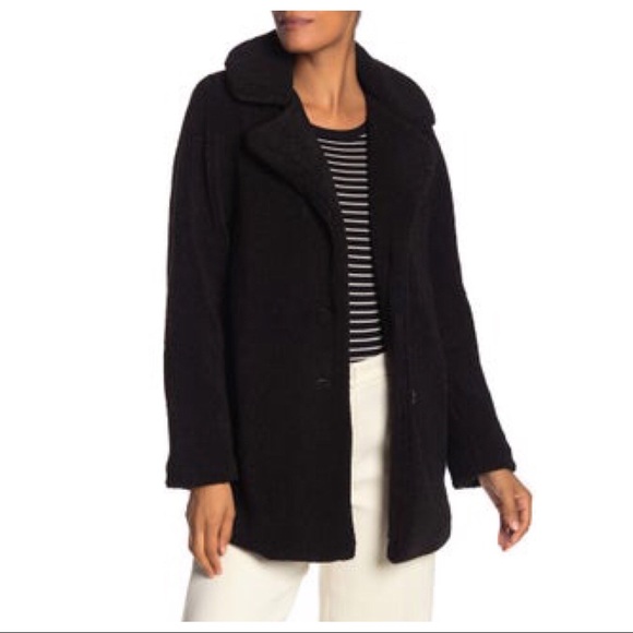 Laundry by Shelli Segal Black Faux Fur Teddy Coat - Picture 2 of 6